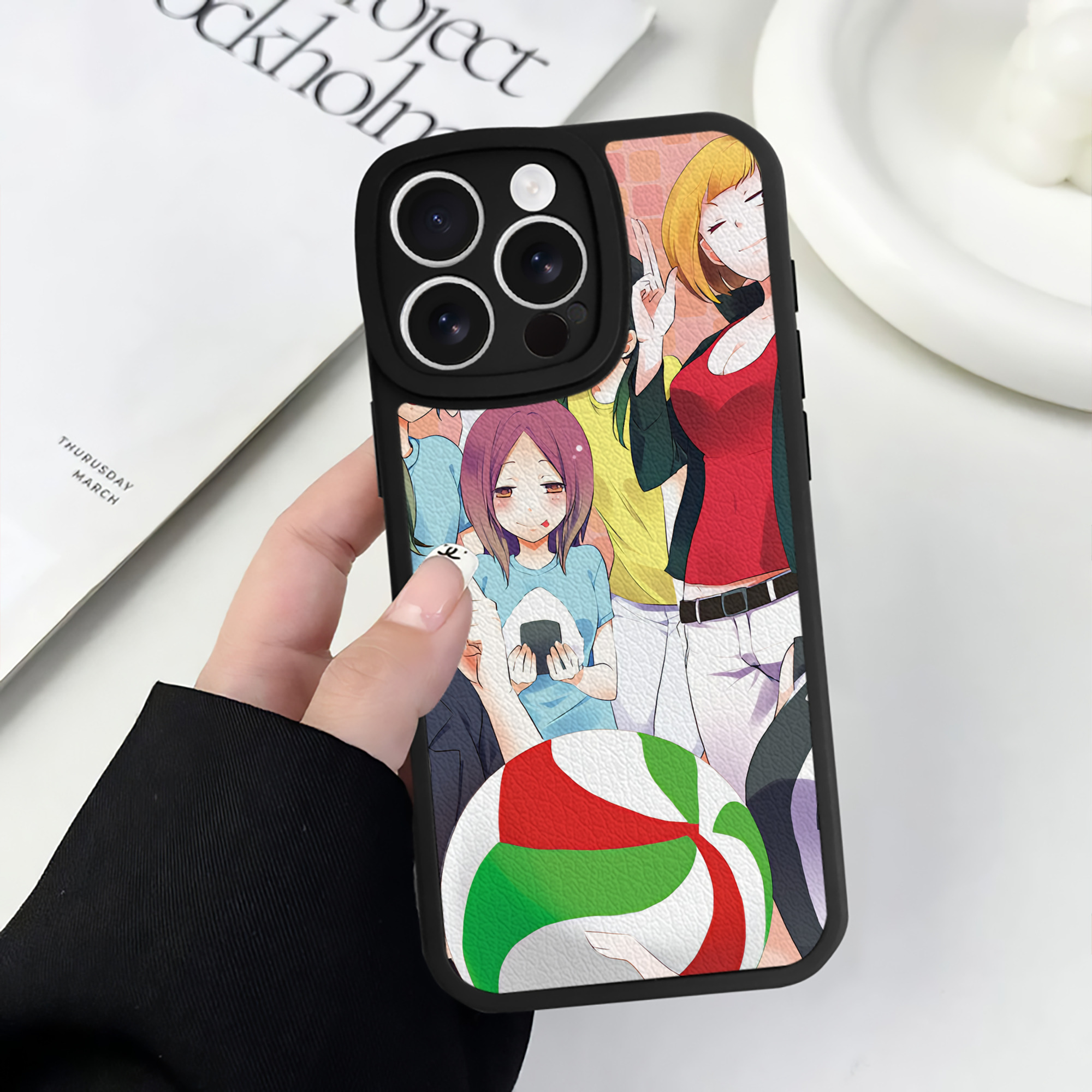 （画像用） ハイキュー!! Haikyu!! 【iPhone 16シリーズ対応】シリコンスマホケース（レザー調） 材質：シリコン